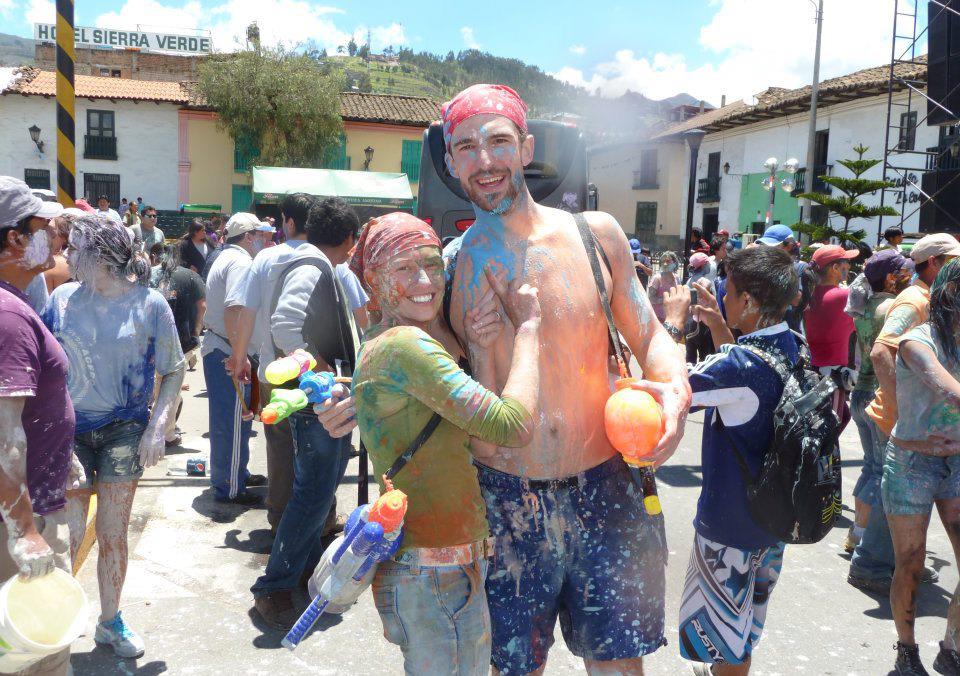 Charlie and Danielle at Carnival in Cajamarca