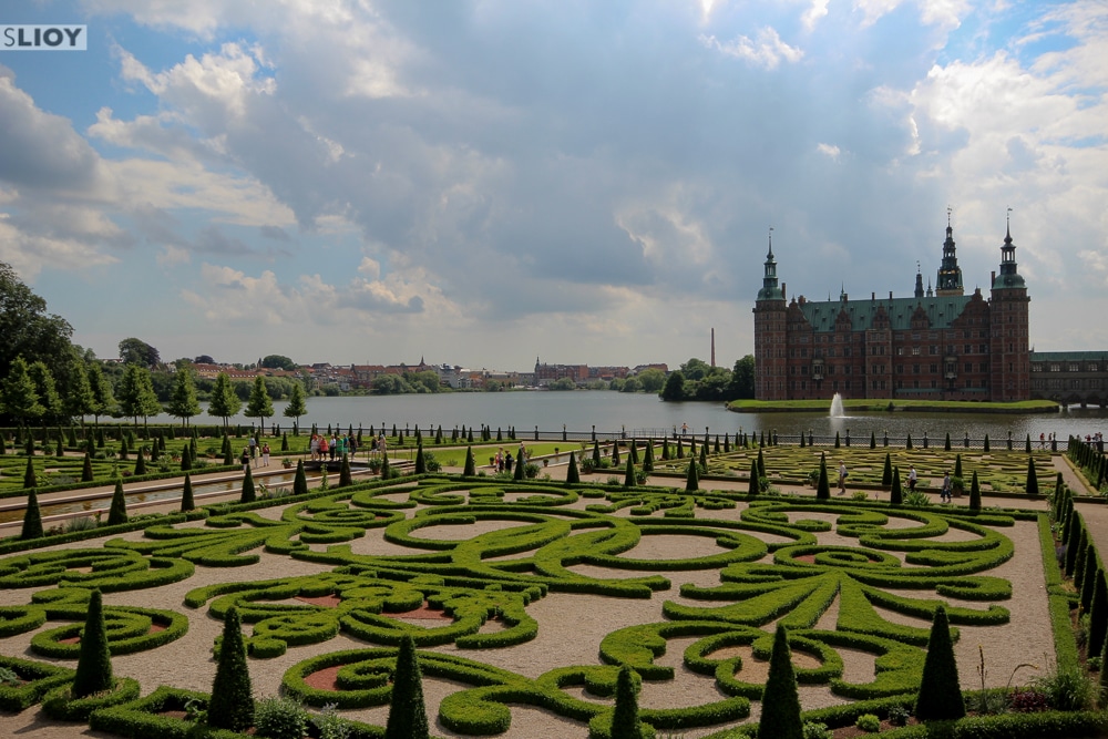 Gardens of Frederiksborg Palace in Hillerod.