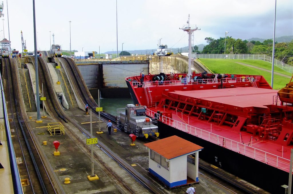 Cruise the Panama Canal Ship in Lock